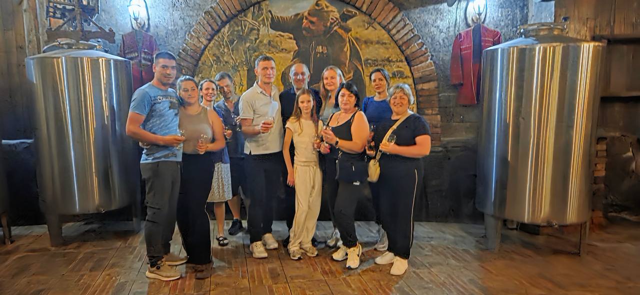 IRXA guests enjoying a Georgian wine cellar visit